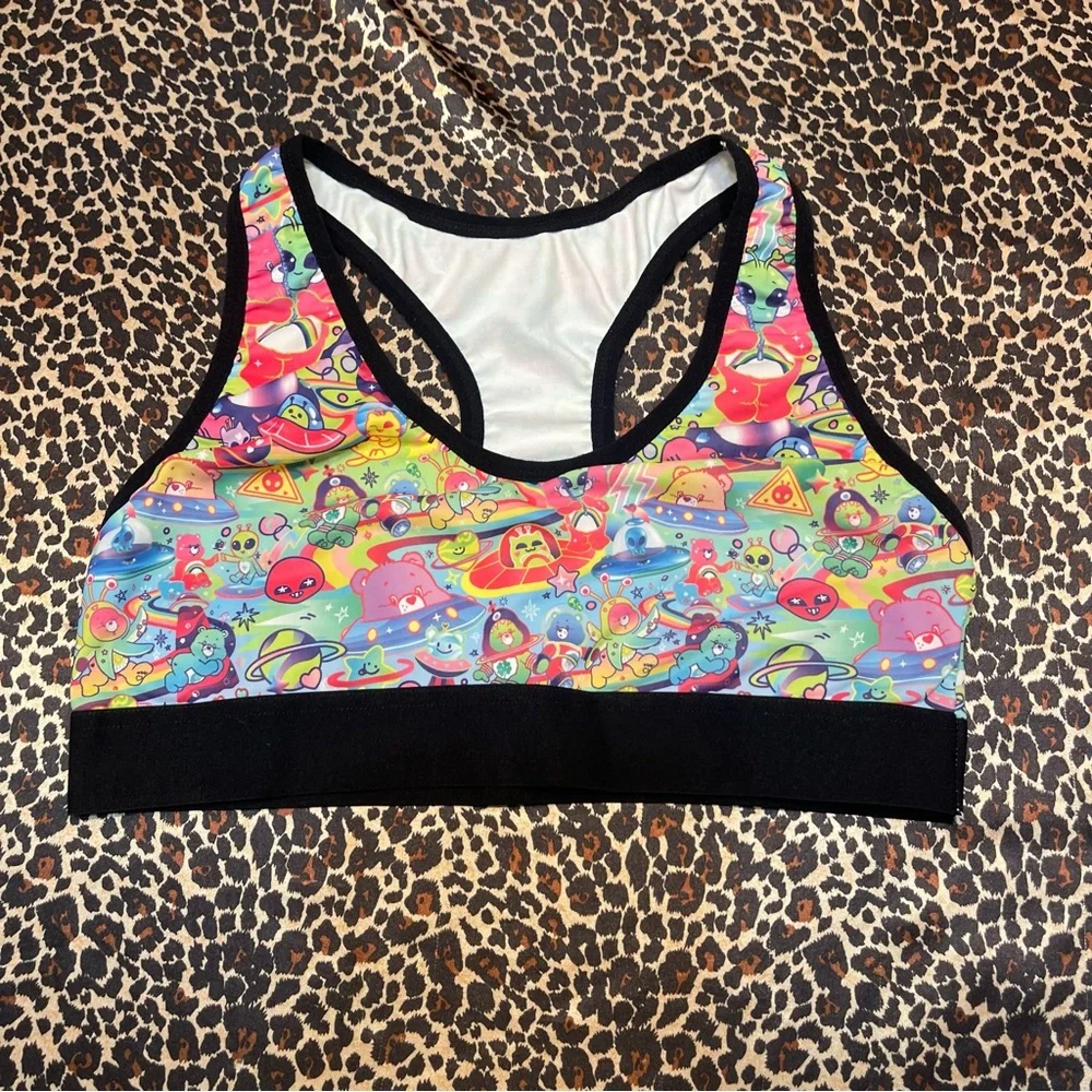 Care Bears x ROMWE Space Print Sports Bra - Picture 4 of 8